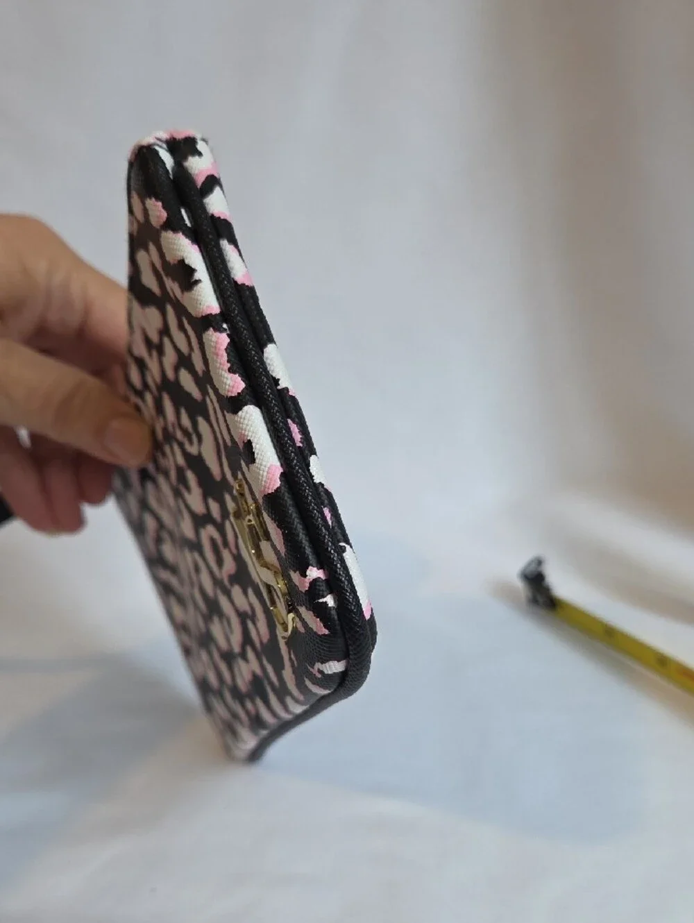 Victoria's Secret Black, Pink & White Leopard Print Wristlet Clutch